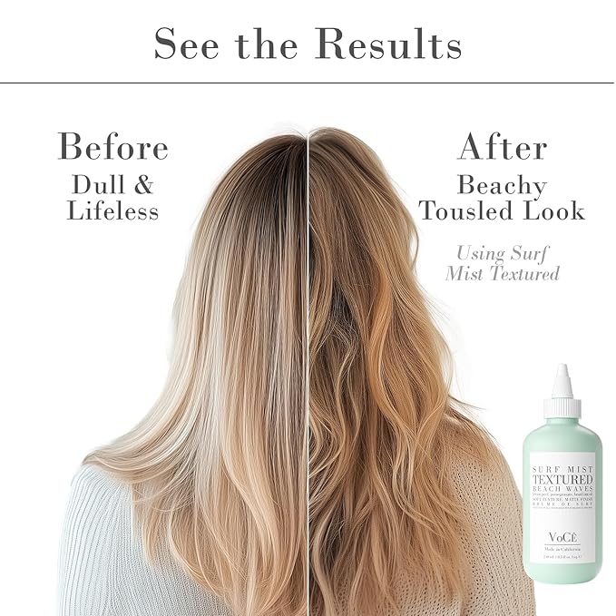 VoCÊ Haircare Natural Surf Mist Texture Spray | Effortless Waves, Light Hold, Vegan, Cruelty-Free & Non-Toxic Haircare with Brazil Nut Oil, Lemon Peel & Pomegranate (8.5 oz | 250 ml)