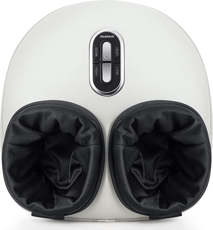 Nekteck Shiatsu Foot Massager Machine with Soothing Heat, FSA Eligible Air Compression Deep Kneading Therapy, HSA Massage Tools Improve Blood Circulation Foot Wellness, Fits Size Up to US 11