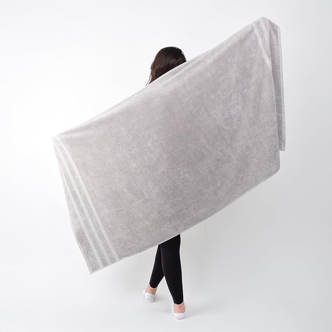 SOFE H&L | Olea Luxury Cotton Turkish Bath Towels Set of 4 Cool Gray | Premium, Soft, Durable, Absorbent | Hotel Quality Plush Towels and Thick Towel Sets