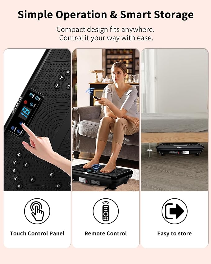 Vibration Plate Exercise Machine, Vibration Plate for Lymphatic Drainage & Weight Loss, Whole Body Vibration Plate 400 lbs Capacity, Shake Plate for Men and Women