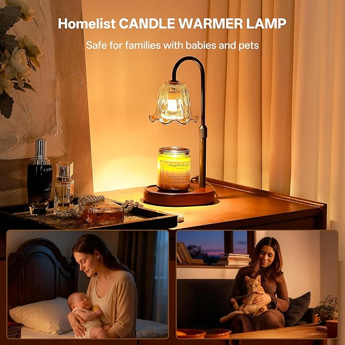 Dimmable Candle Wax Warmer, Homelist Candle Warmer Lamp with Timer for New Home, Mondern Warmers Flower Lamp, House Warming Gifts for Sister, Women, Mom, Girlfriend, Couple