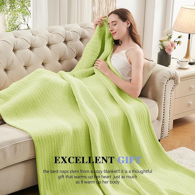 L'AGRATY Knitted Weighted Blanket - 48"x72" 20lbs Cooling Chunky Knit Heavy Blanket for Adults Braided Crochet Throw Thick Cable Yarn Knit Decorative No Beads Evenly Weighted Machine Washable