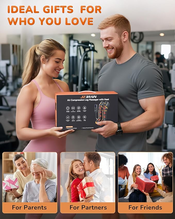 Leg Massager with Heat and Compression : Sequential Compression Boots with 6 Modes, 9 Intensity and 3 Heat – Leg Massager for Circulation and Pain Relief - Gifts for Mom,Dad,Seniors,Him,Her