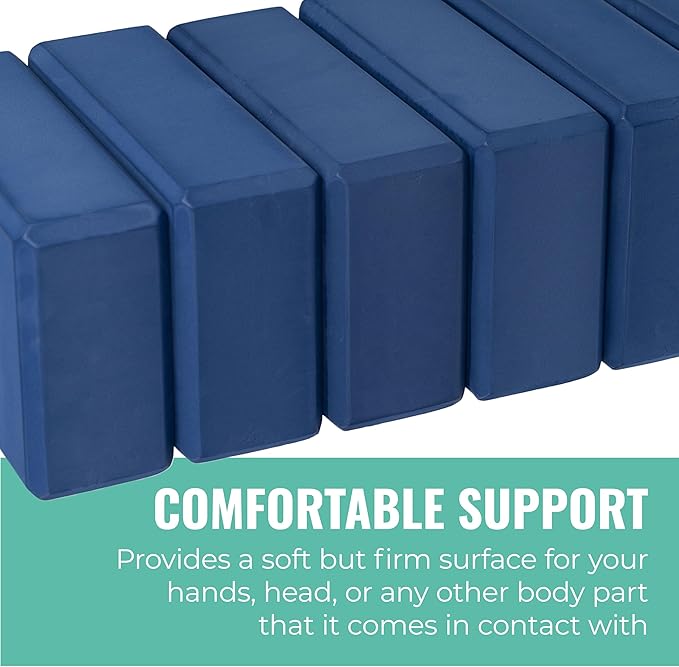 3" Yoga Block, 10 Pack Bulk EVA Foam Yoga Blocks, Firm and Supportive Yoga Brick, Balance Foam for Stretching, Pilates, and Workout, 3" x 6" x 9"