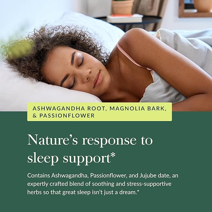 Gaia Herbs SleepThru - Sleep Support Supplement with Ashwagandha Root, Magnolia Bark, Passionflower & Jujube Date* - 120 Vegan Liquid Phyto-Capsules (60-Day Supply)