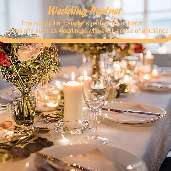 18 Pcs Ivory Pillar Candles Bulk Set,2x3 2x6 2x8 Inch - 12 Each Size,Hurricane Candles,Dripless Unscented Smokeless,Gives You a Better Atmosphere When Organizing Wedding or Event Party.