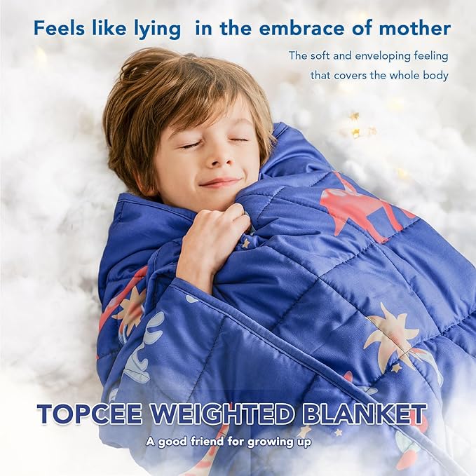 Topcee Weighted Blanket (5 lbs, 36" x 48") Cooling Throw Heavy Blanket for Sleeping Apply to 40-60 lbs, Soft Thick Breathable Blanket with Glass Bead, Easy Care