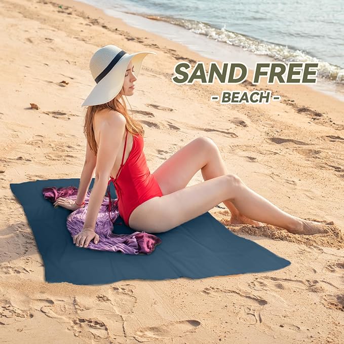 Microfiber Beach Towel-Perfect for Travel, Sports, Camping, Swimming, Yoga, Gym- Quick Dry, Sand Free, Compact, Lightweight, Absorbent (Navy Blue,Small(101x50cm, 40x20”))