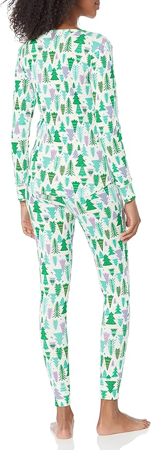 Amazon Essentials Womens Snug-Fit Cotton Sleepwear Pajama Set (Available in Plus Size)