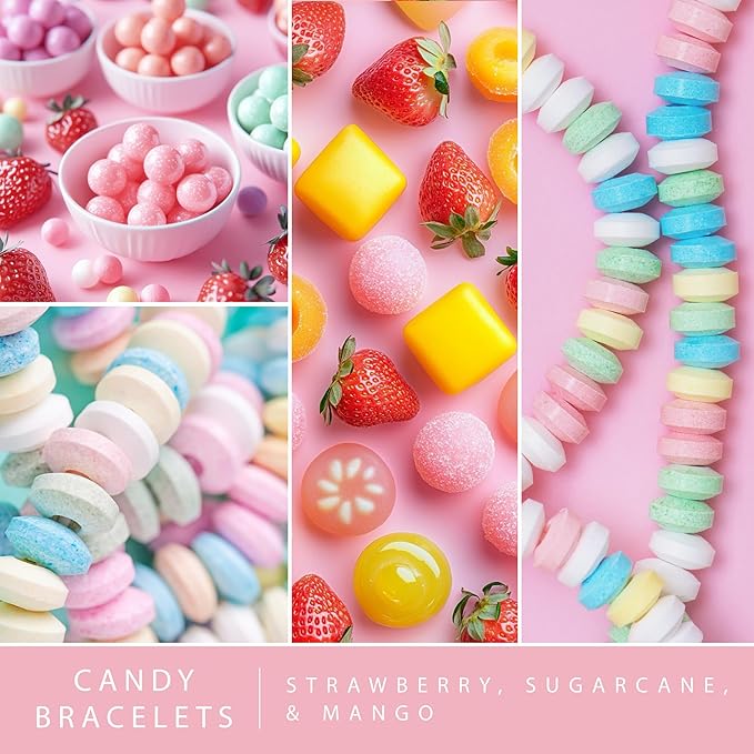 Scentsationals Wax Melts, Wax Cubes Strong Scent – Candy Collection 2 Candy Bracelets – Long Lasting Scented Melts for Warmer, 10oz (24-Cubes)