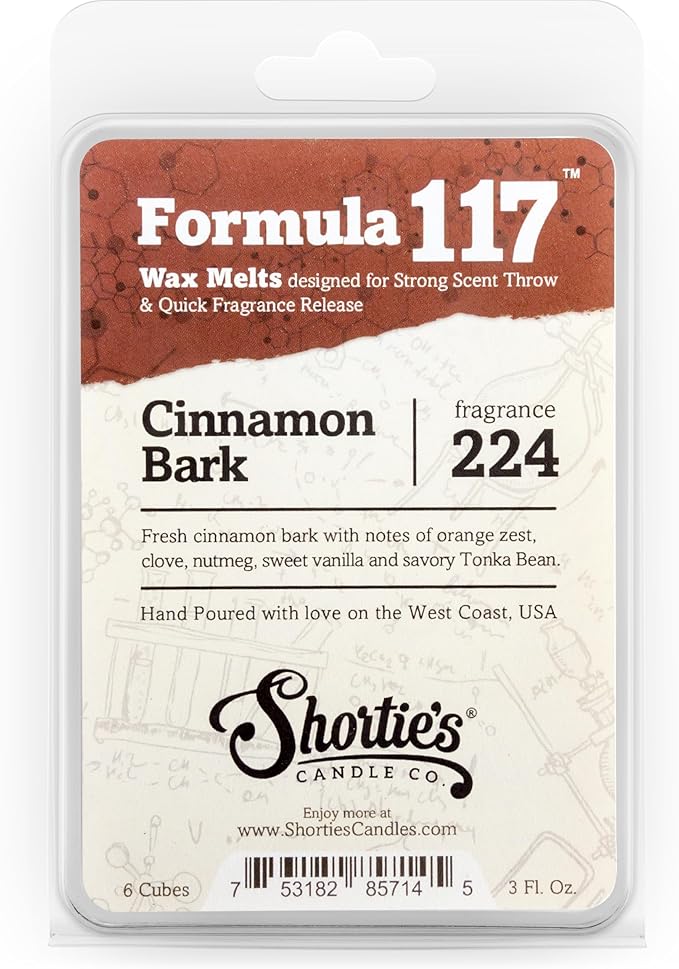 Bakery Wax Melts Variety Pack - Chocolate Fudge Brownie, Vanilla Bean, Cinnamon Bark - Formula 117 - 3 Highly Scented 3 Oz. Bars - Made With Natural Oils - Bakery Warmer Wax Cubes