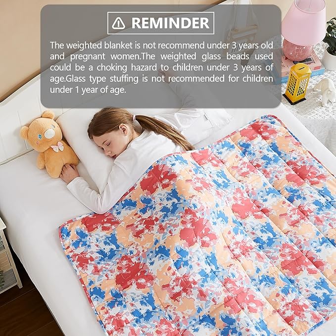 L'AGRATY Weighted Blanket - 36"x48" 5lbs Microfiber Material with Glass Beads Small Blanket for All-Season Summer Fall Winter Soft Thick