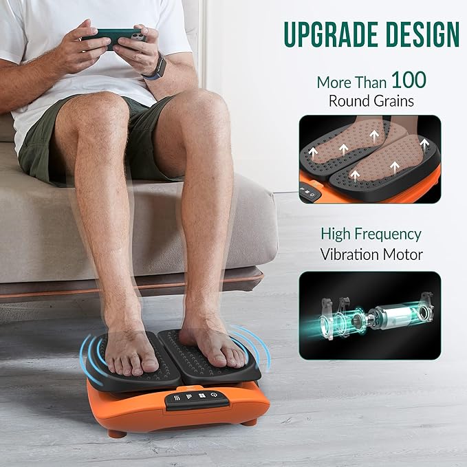 Snailax Vibration Foot Massager with Heat, App Control, Adjustable Vibration Electric Foot Massager Machine for Circulation, Plantar Fasciitis, Pain, Remote Control