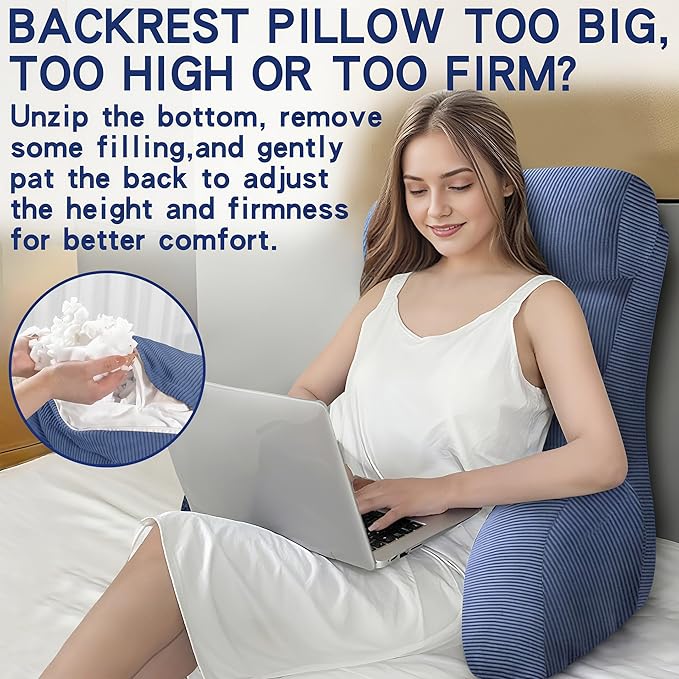 Back Pillow for Bed Sitting Up, Reading Pillow, Extra Large Arm Pillows for Adults for Back Support,Bed Pillow for Sitting up for Watching TV/Gaming/Relaxing