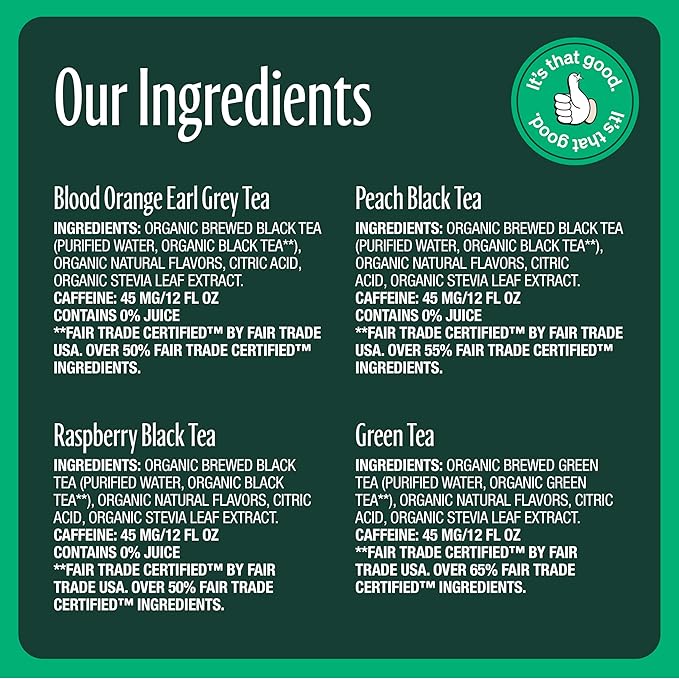 Zevia Organic Sugar Free Iced Tea, Tea Refresher Variety Pack, 12 Ounce Cans (Pack of 12)