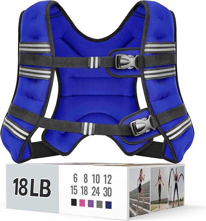Weighted Vest for Women & Men with Reflective Stripe and Adjustable Buckle, Comfortable & Durable Rucking Vest for Walking, Running & Strength Training