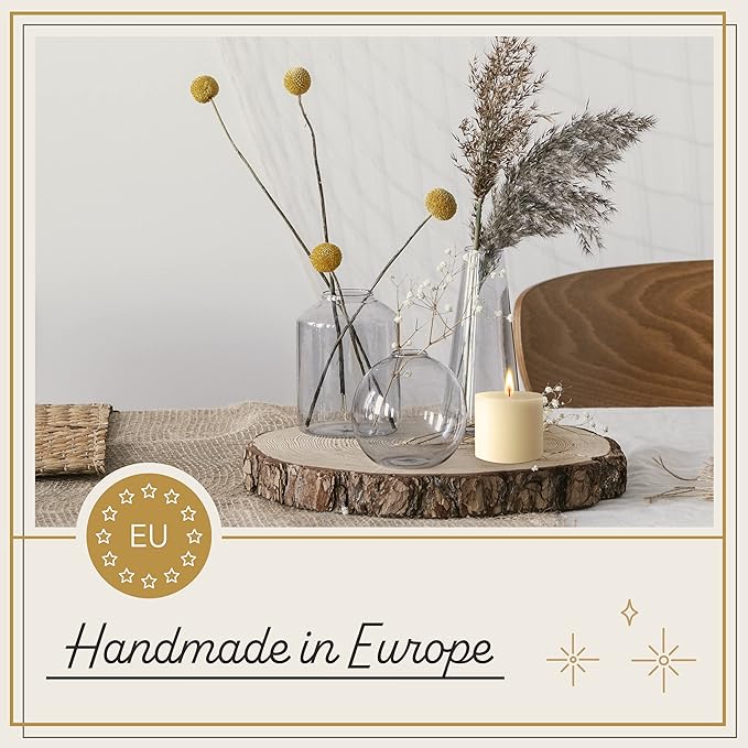 Melt Candle Pillar Candles, 3 Pack - Unscented Candles for Home, Church, Weddings, & More - 3" x 3", Ivory