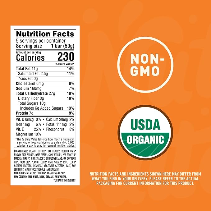 CLIF Nut Butter Bar - Peanut Butter - Filled Energy Bars - Non-GMO - USDA Organic - Plant-Based - Low Glycemic - 1.76 oz. (5 Pack)