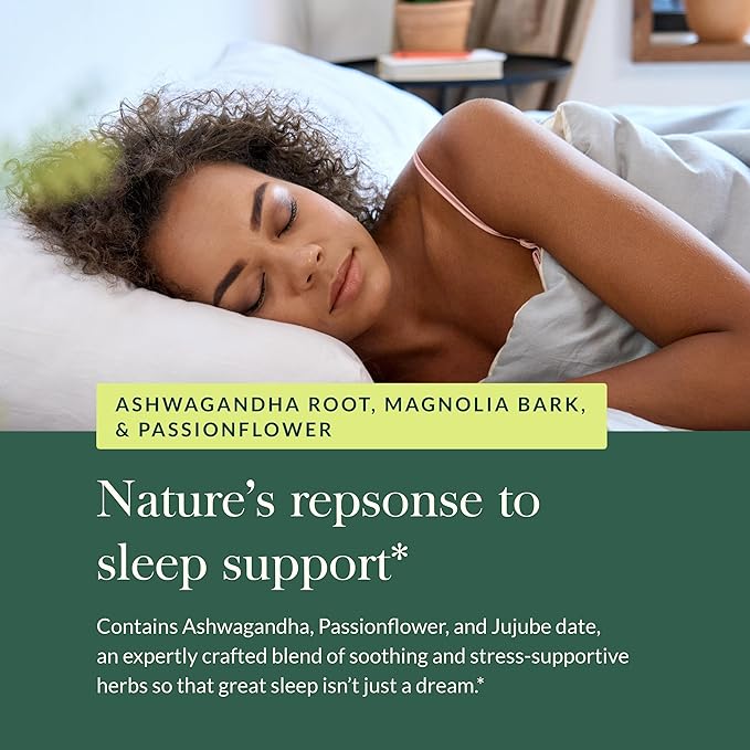 Gaia Herbs SleepThru - Sleep Support Supplement with Ashwagandha Root, Magnolia Bark, Passionflower & Jujube Date* - 60 Vegan Liquid Phyto-Capsules (30-Day Supply)