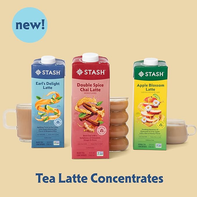 STASH Earl's Delight Latte - Dairy Free Plant Based Black Tea Concentrate - Caffeinated - 32 fl oz, 5 Servings (Pack of 6)