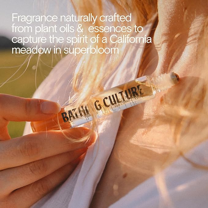 Bathing Culture, Organic Roll On Perfume Oil, Vegan Perfume Oils for Women, Long Lasting, Body Oils for Women, Natural, Clean, Vegan Personal Care, Meadow Vision Scent, 0.3 fl oz, 9 ml