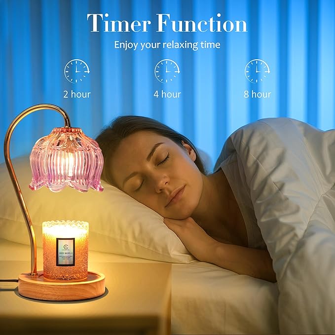 Flower Candle Warmer Lamp with Timer & Dimmer - Fits All Jar Scented Candles - Unique Birthday & Mother's Day Gift for Women,Mom,Her