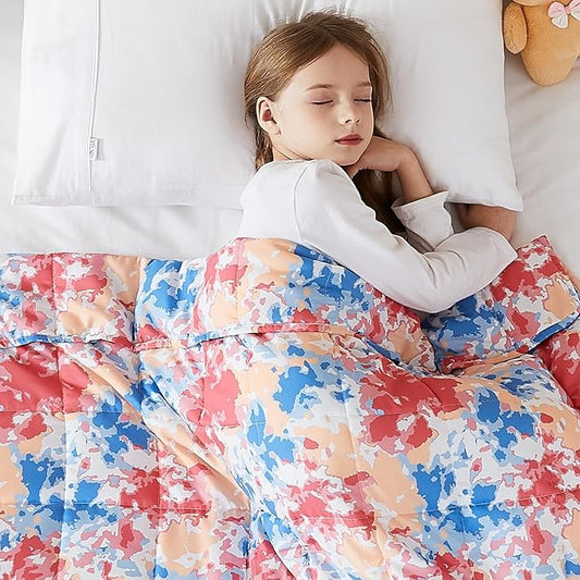 L'AGRATY Weighted Blanket - 36"x48" 5lbs Microfiber Material with Glass Beads Small Blanket for All-Season Summer Fall Winter Soft Thick