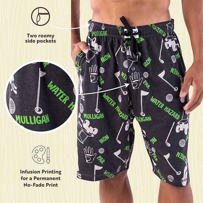 Lazy One Pajama Shorts for Men, Men's Pajama Bottoms, Sleepwear