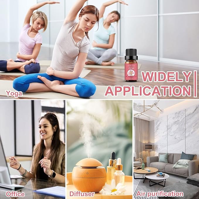 Sedbuwza Lotus Essential Oil, Pure Organic Lotus Fragrance Oil for Diffuser, Humidifier, Soap, Candle, Perfume