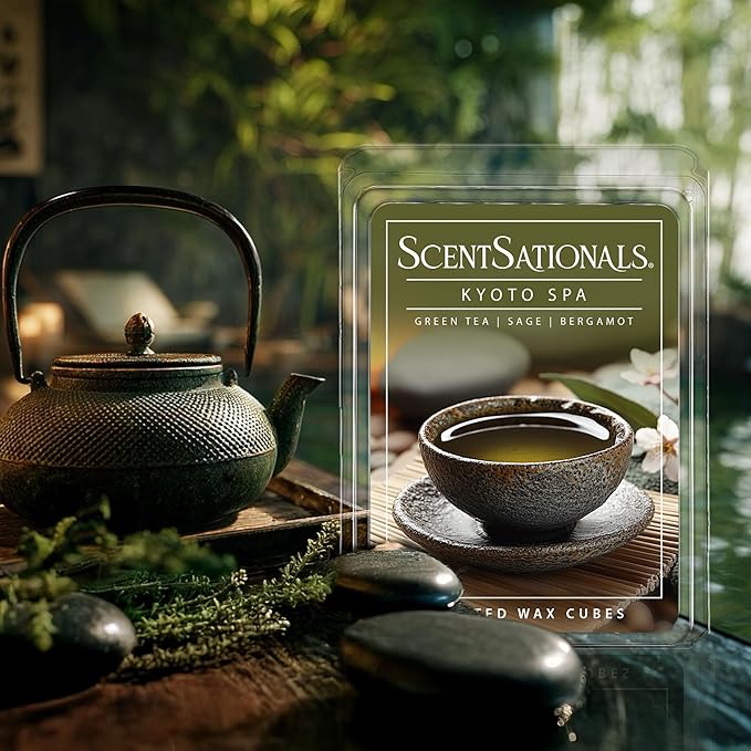 Scentsationals Wax Melts, Wax Cubes Strong Scent – Getaway Collection Kyoto Spa – Long Lasting Scented Melts for Warmer, 10oz (24-Cubes)