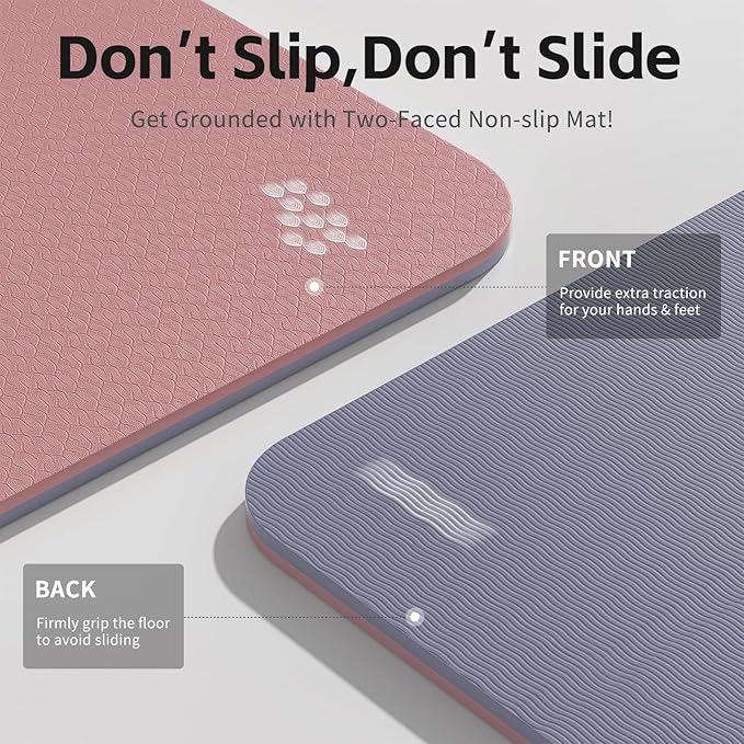 Yoga Mat 8mm Super Thick TPE Fitness Mat | SGS Certified | Non-Slip, Odorless & Tear-Resistant | Unisex with Strap | for Yoga, Pilates, Meditation & Home Workouts