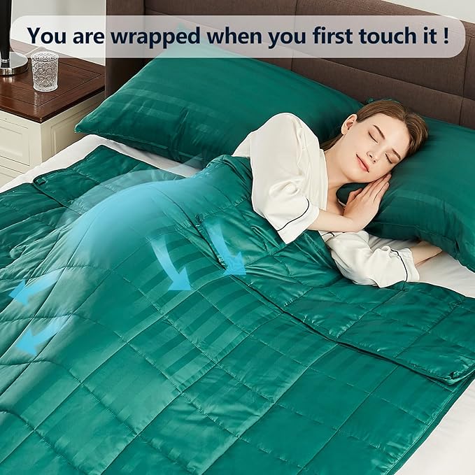 Weighted Blanket Queen/King Size (80"x87" 15lbs),Ultra Soft and Cozy Cooling Weighted Blanket for Adult,Heavy Blanket with Machine Washable Soft Blanket, Green
