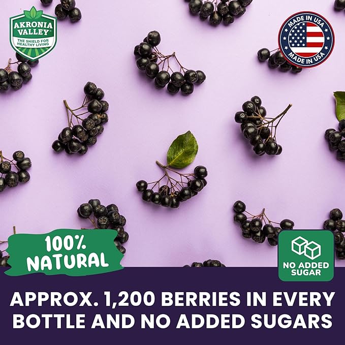Akronia Valley 100% Aronia Berry Juice | 16 Fl Oz (Pack of 6) One Month Supply | Gluten Free Superfood Juice Drink