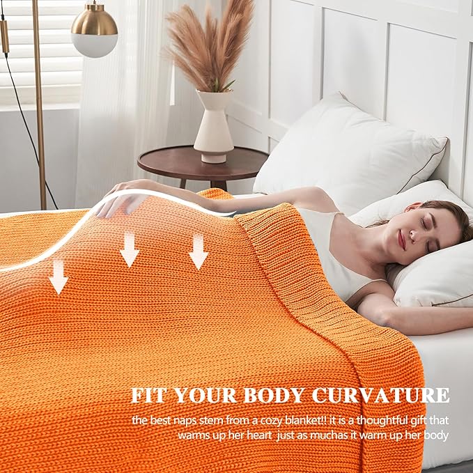 L'AGRATY Knitted Weighted Blanket - 48"x72" 20lbs Cooling Chunky Knit Heavy Blanket for Adults Braided Crochet Throw Thick Cable Yarn Knit Decorative No Beads Evenly Weighted Machine Washable