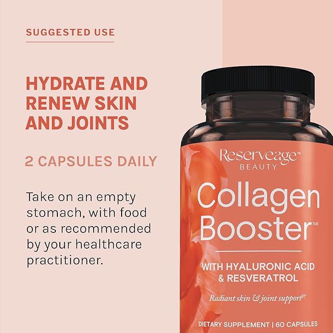 Reserveage Beauty Collagen Booster - Supplement for Skincare & Joint Health - Supports Healthy Collagen Production for Women - 60 Capsules (30 Servings)