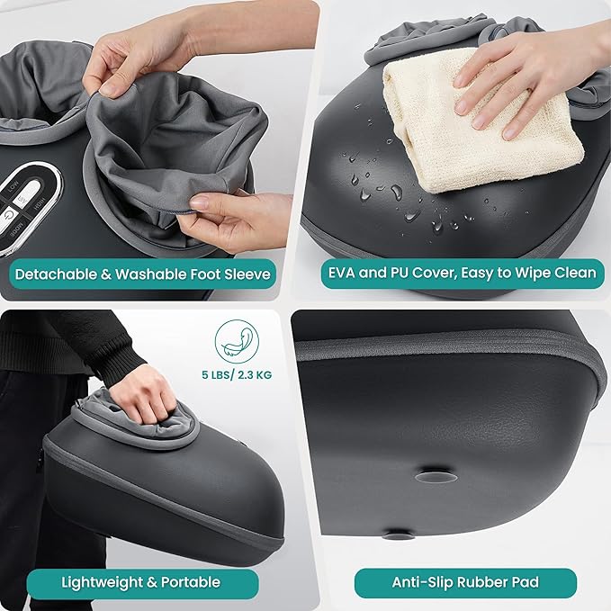 Nekteck Shiatsu Foot Massager Machine and Heat, Air Compression with Deep Kneading Therapy, Relax for Home or Office (Large Size)