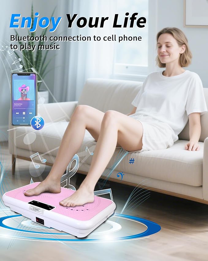 Vibration Plate Exercise Machine, Vibration Plate for Lymphatic Drainage & Weight Loss, Whole Body Vibration Plate 400 lbs Capacity, Shake Plate for Men and Women
