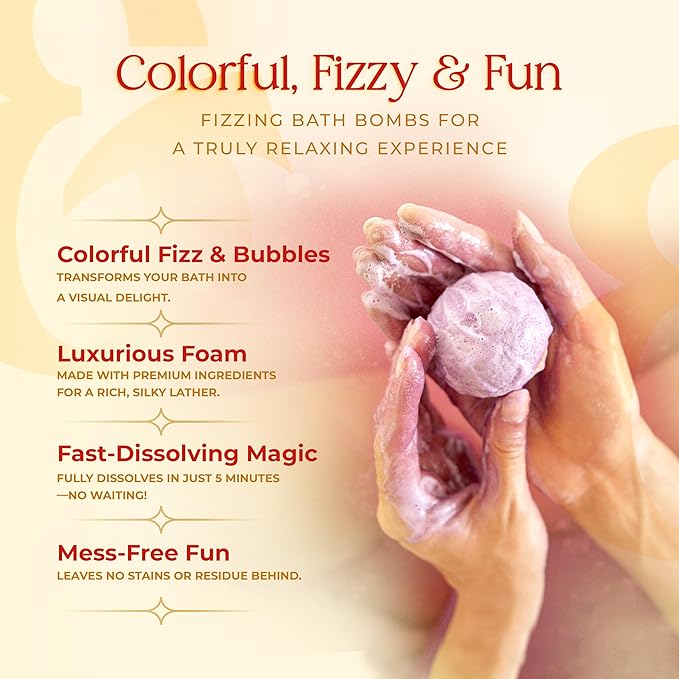 10 XXL Bath Bombs for Women Relaxing - Handmade Kids Bath Bomb Set with Shea, Coco Butter & Essential Oil for Skin Moisturizing - Perfect for Bubble Spa Bath - Gift for Her/Him, Girls, Wife, Mother