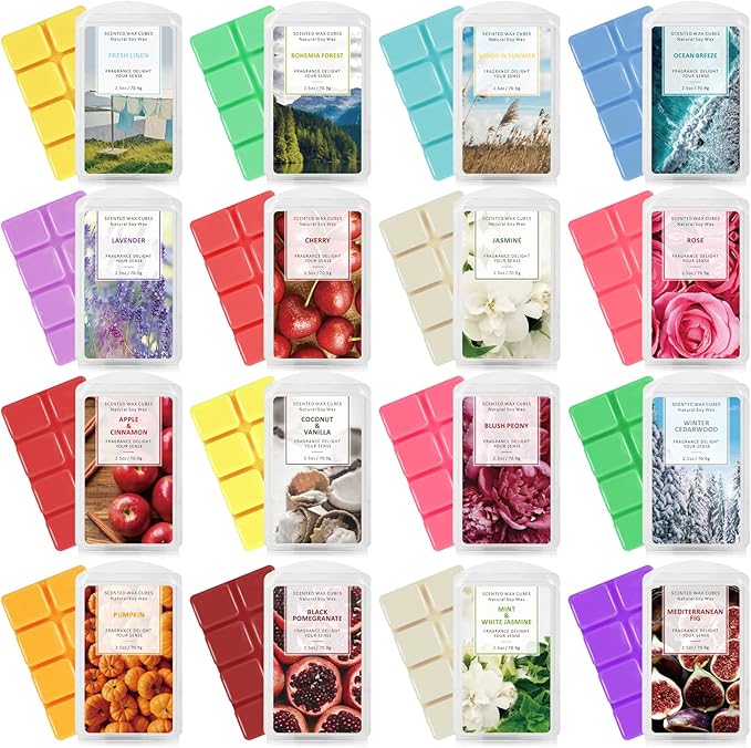 SCENTORINI Scented Wax Melts, Long Lasting Wax Melts 16 Pack, Wax Melts Wax Cubes Strong Scent, for Wax Warmer, Holiday Season