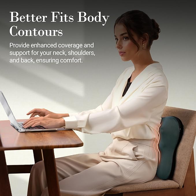 Back Massager with Heat, FSA Eligible HSA Eligible Cordless Shiatsu Neck Massager for Muscle Pain Relief, Kneading Massage Pillow for Neck, Back, Shoulder, Gifts for Women Men