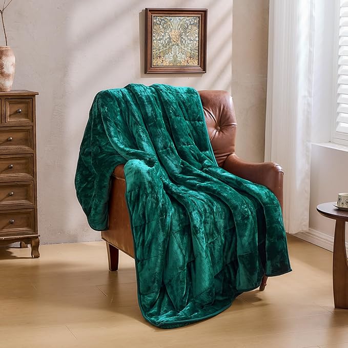 Super Fuzzy Soft Sherpa Fleece Weighted Blanket, 15 lbs Dual Sided Fluffy Heavy Weighted Blankets for Adults - No Bunching with Double Layers of Soft Inner Lining (48"x 72", 15 Pounds)