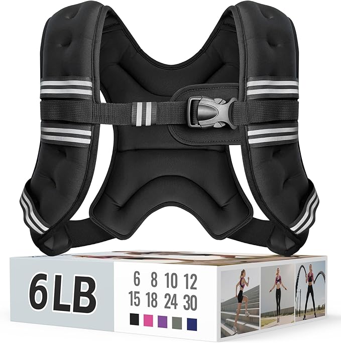 Weighted Vest for Women & Men with Reflective Stripe and Adjustable Buckle, Comfortable & Durable Rucking Vest for Walking, Running & Strength Training