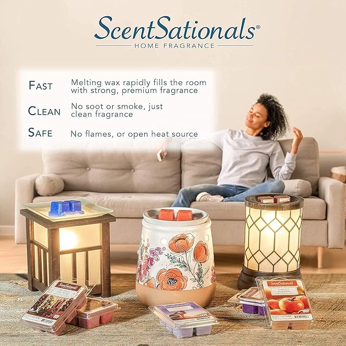 Scentsationals Fall Wax Melts, Wax Cubes Strong Scent - Feelin' Cozy - Long Lasting Scented Melts for Warmer, 10oz (24-Cubes)