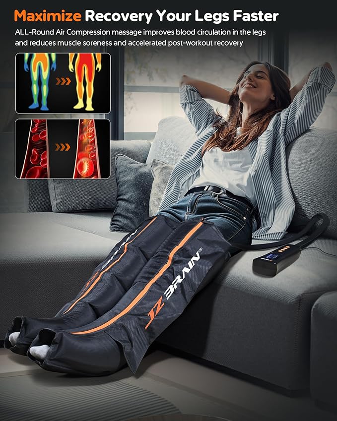 Sequential Air Compression Recovery System : Professional Full Leg Compression Boots for Circulation and Pain Relief - Sequential Device for Muscle Relaxation, Gifts for Athletes, Women, Men