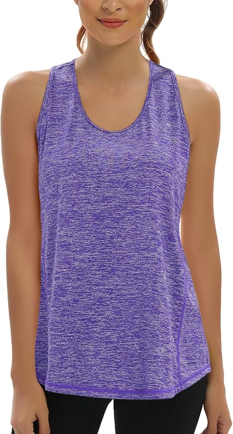 Aeuui Womens Workout Tops Open Back Racerback Tank Tops Sleeveless Yoga Athletic Running Shirts Gym Clothes for Women