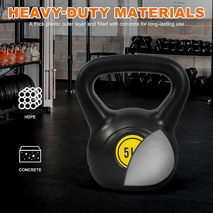 Kettlebell Sets 4 Piece Strength Training Kettlebells Weight Set 5lb, 10lb, 15lb, 20lb Kettlebells
