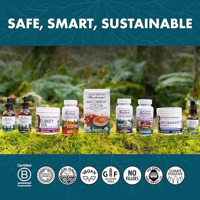 Host Defense Reishi Capsules - Heart & Immune Health Support Supplement - Mushroom Supplement to Support Energy & Vitality - Reishi Supplement to Aid Overall Well-Being - 60 Capsules (30 Servings)*