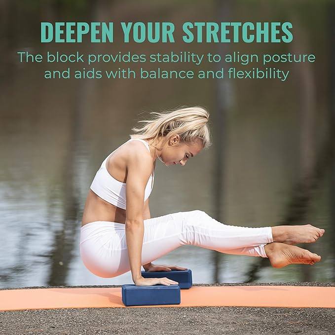 3" Yoga Block, 10 Pack Bulk EVA Foam Yoga Blocks, Firm and Supportive Yoga Brick, Balance Foam for Stretching, Pilates, and Workout, 3" x 6" x 9"