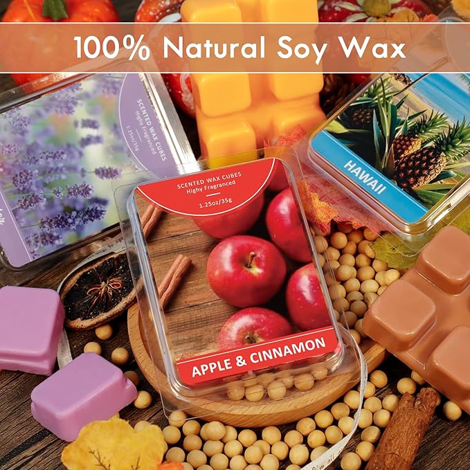 STRN Wax Melts Premium Plant Based Natural Soy Wax Cubes for Warmers, Long-Lasting Highly Scented Essential Fragrance Oil Soy Wax Melts Tarts - 12 Pack