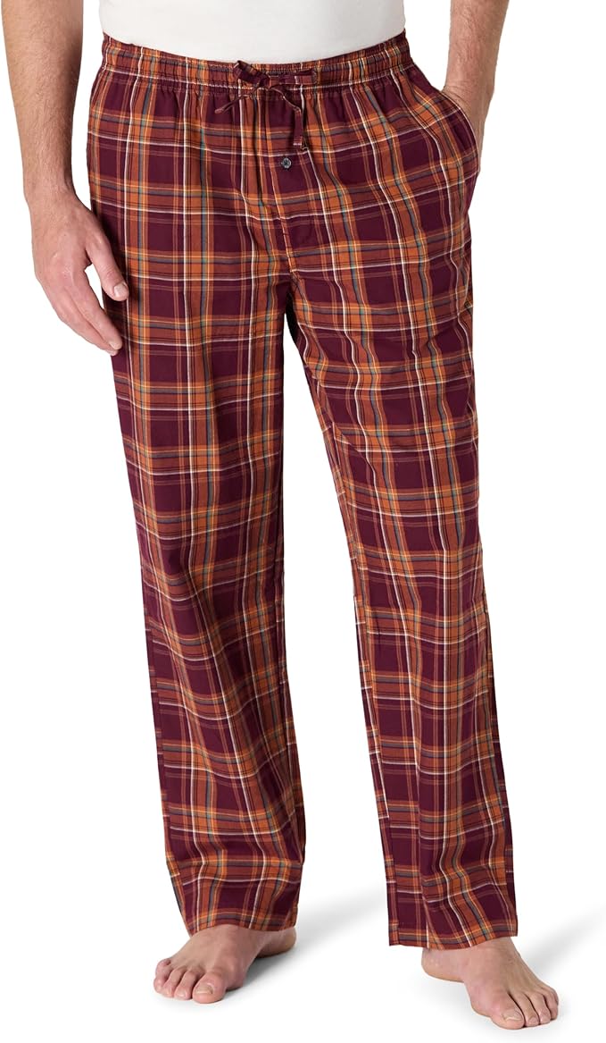 Amazon Essentials Mens Straight-Fit Woven Pajama Pant with Pockets